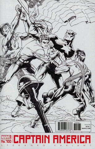 【大陆现货】Captain America Vol 8 #700 Jim Steranko Black & White Cover