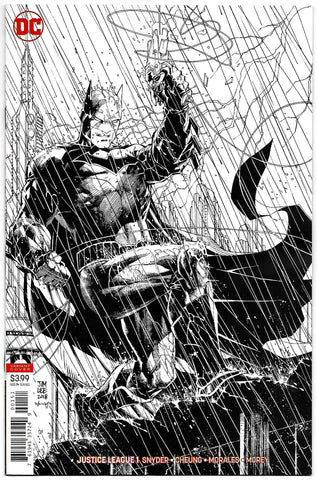 Justice League #1 Jim Lee Inks Only B&W Sketch Variant (DC, 2018) NM