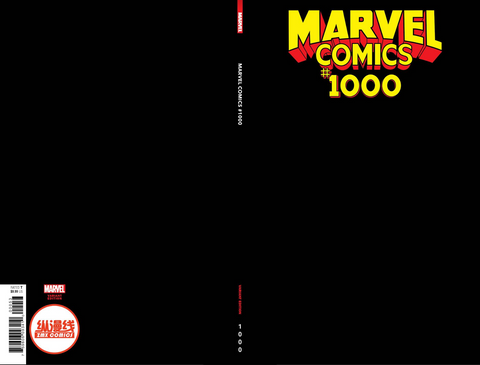 MARVEL COMICS #1000 BLACK BLANK SKETCH COVER ZMX COMICS EXCLUSIVE VARIANT纵漫线独家