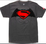 Batman v Superman Movie Logo T-Shirt Gray