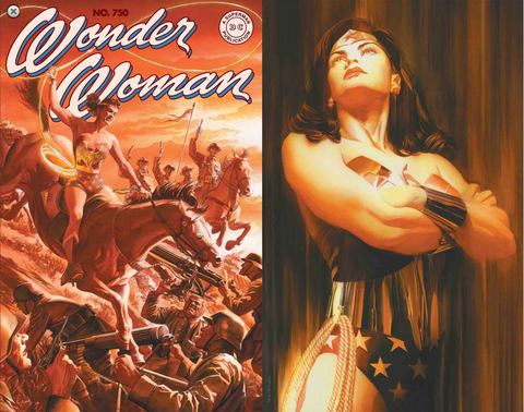 Wonder Woman #750 Alex Ross Shadows Variant Cover Set of 2 SIGNED COA神奇女侠 双套装签名